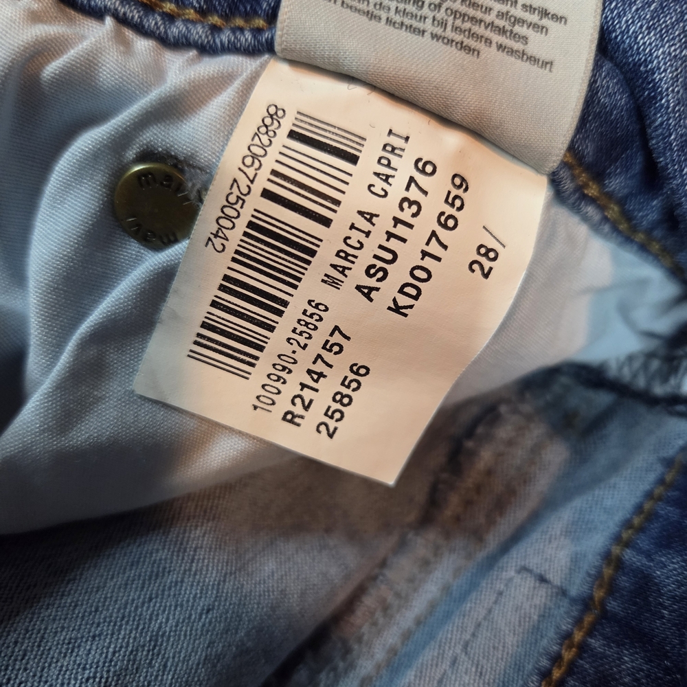 Mavi Jeans Womens 28 Marcia Capri High Rise Cuffed Stretch Blue Denim Cropped - Picture 10 of 13